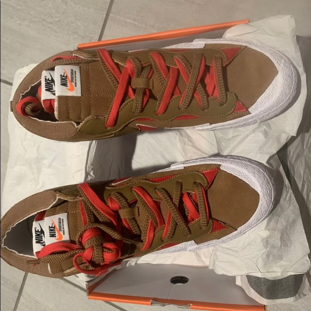 Size 13 - Nike Blazer Low x sacai British Tan 2021.